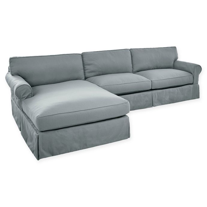 Olivia Left Side Sectional Sofa In Spa Blue Bed Bath Beyond