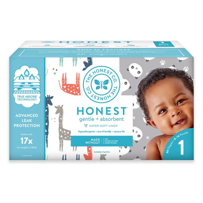Honest 80Count Size 1 Diapers in Balloons/Giraffe Pattern Bed Bath