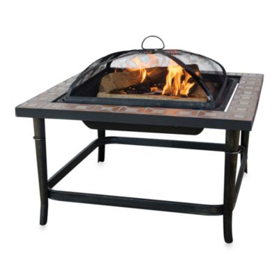 UniFlame® Outdoor 30-Inch Ceramic Tile Fire Pit | Bed Bath ...