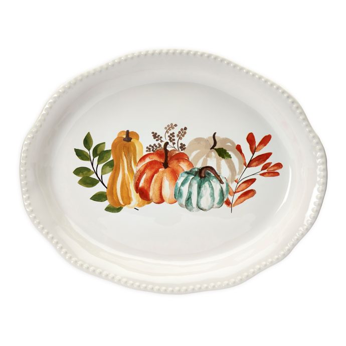 Modern Farmhouse Harvest 18-Inch Oval Platter | Bed Bath and Beyond Canada