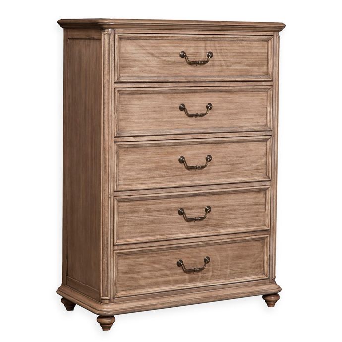 Alpine Furniture Melbourne 5 Drawer Chest In French Truffle Bed