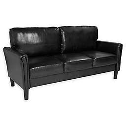 Flash Furniture Bari Leather Sofa in Black
