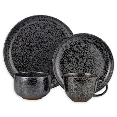 Over and Back&reg; Surface 16-Piece Dinnerware Set in Black
