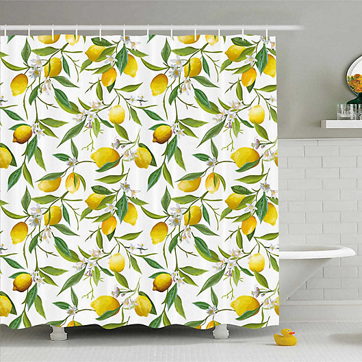 Lemon on The Tree Shower Curtain Fresh and Simple Bath Fabric 71" 