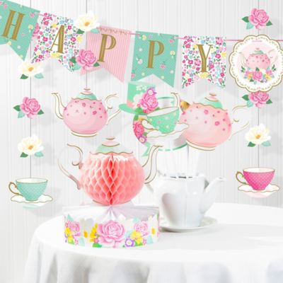 Creative Converting&trade; 15-Piece Floral Tea Party Birthday Party Decoration Kit