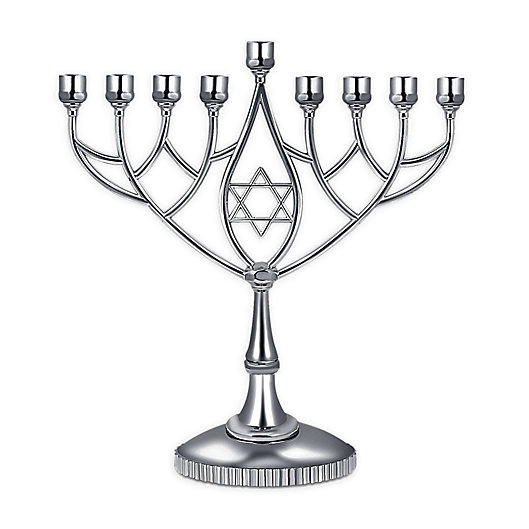 Alternate image 1 for Zion Judaica Silvertone Classic Hanukkah Menorah