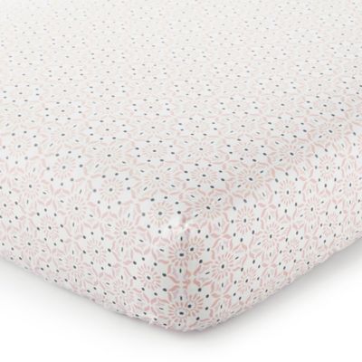 Levtex Baby&reg; Fiori Collection Medallion Fitted Crib Sheet in Blush/Navy