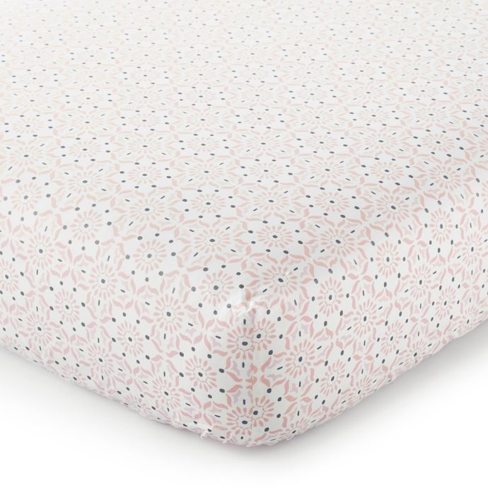 Levtex Baby Fiori Collection Medallion Fitted Crib Sheet In Blush