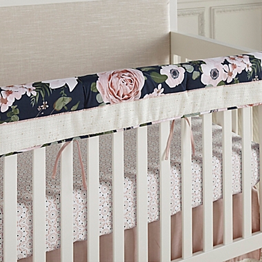 Levtex Baby&reg; Fiori Collection Medallion Fitted Crib Sheet in Blush/Navy. View a larger version of this product image.