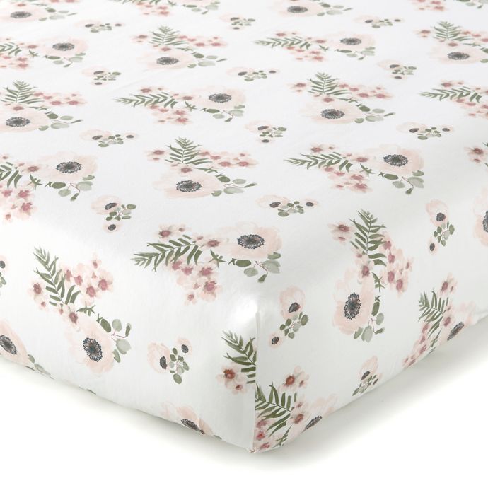 Levtex Baby Fiori Collection Floral Fitted Crib Sheet In Blush