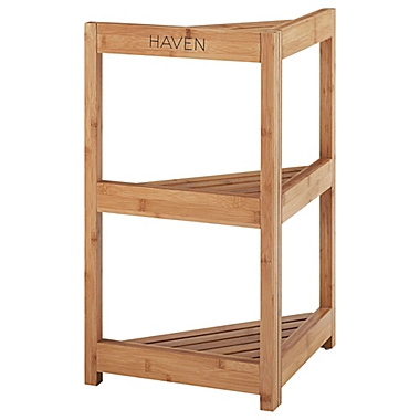 Haven&trade; No Tools Bamboo Corner Shelf. View a larger version of this product image.
