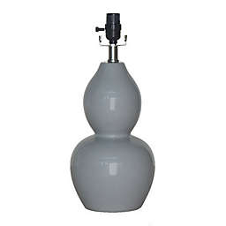 Evelyn Double Gourd Lamp Base in Grey with CFL Bulb