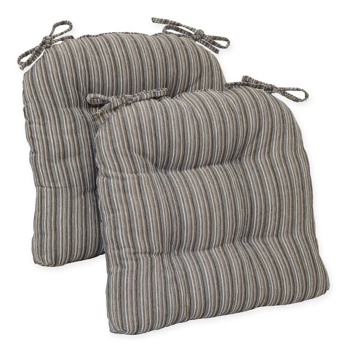 Brentwood Originals Huntington Memory Foam Oversized Chair Pads in Grey