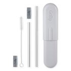 Alternate image 0 for Final Touch&reg; GoSip 6-Piece Stainless Steel Sip Straw Set in Grey