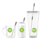 Alternate image 2 for Final Touch&reg; GoSip 6-Piece Stainless Steel Sip Straw Set in Grey