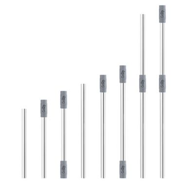 Final Touch&reg; GoSip 6-Piece Stainless Steel Sip Straw Set in Grey. View a larger version of this product image.
