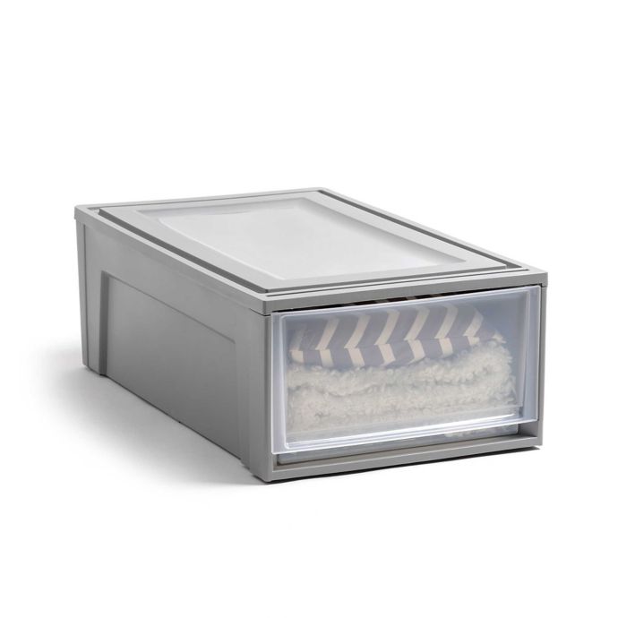 Buy IRIS® LOFT Underbed Stacking Drawer in Clear Grey from Bed Bath