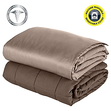Therapedic&reg; 16 lb. Medium Weighted Cooling Blanket in Taupe. View a larger version of this product image.