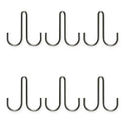 Enclume® 6-Pack Twin Pot Hooks in Hammered Steel