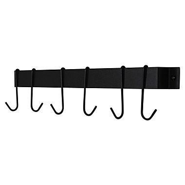 RACK-IT-UP! 22-Inch Utensil Bar Wall-Mount Utensil Bar with 6 Hooks in Steel Grey. View a larger version of this product image.