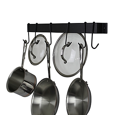 RACK-IT-UP! 22-Inch Utensil Bar Wall-Mount Utensil Bar with 6 Hooks in Steel Grey. View a larger version of this product image.