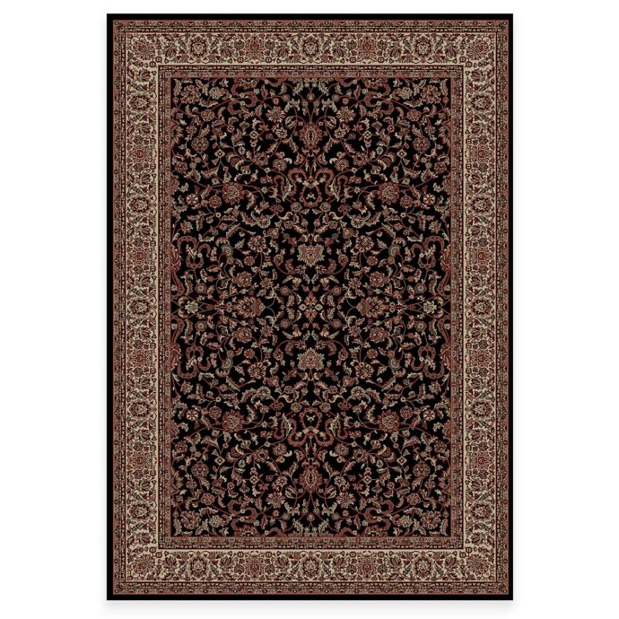 Concord Global Trading Jewel Kashan Rug in Black | Bed Bath & Beyond