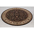 Alternate image 1 for Concord Global Trading Jewel Kashan 5-Foot 3-Inch Round Rug in Black