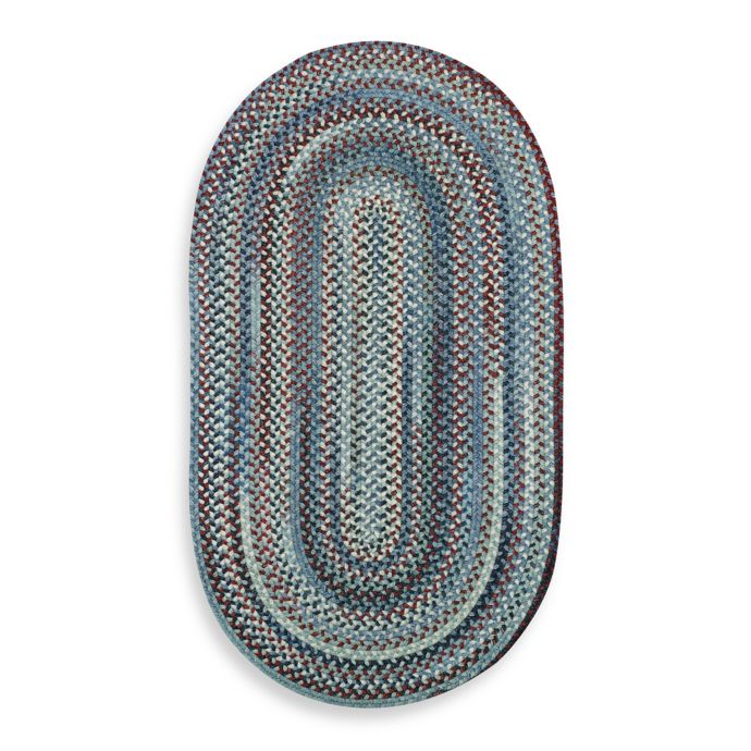 Capel Kill Devil Hill Oval Indoor Braided Rug Blue Bed Bath and