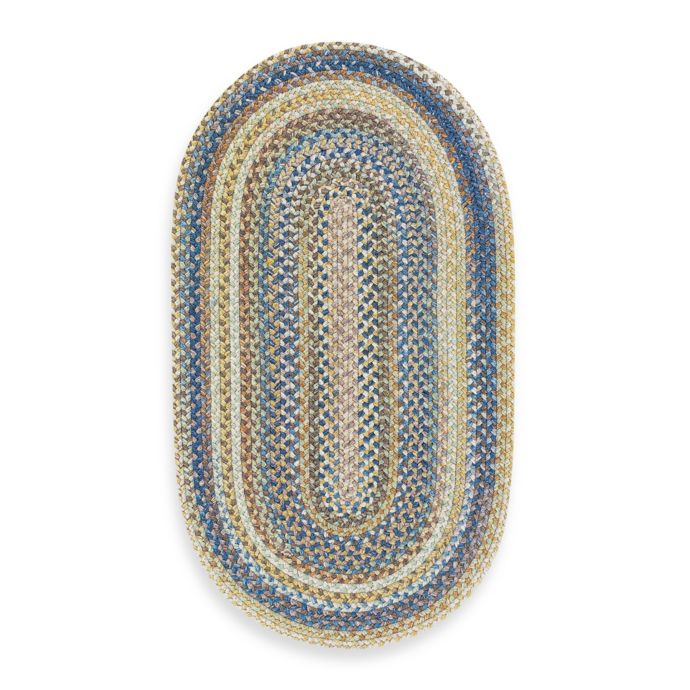 Capel Kill Devil Hill Oval Indoor Braided Rug Light Blue Bed Bath