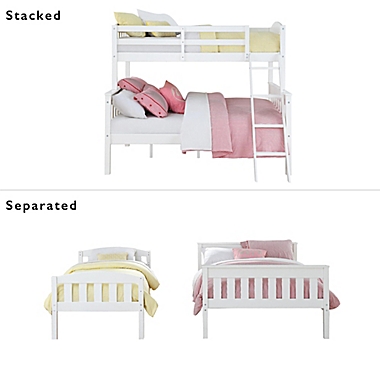 Dorel Living&reg; Otter Twin Over Full Bunk Bed in White. View a larger version of this product image.