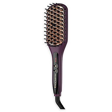Remington&reg; Pro 2-in-1 Heated Straightening Brush with Thermaluxe&trade; in Purple. View a larger version of this product image.