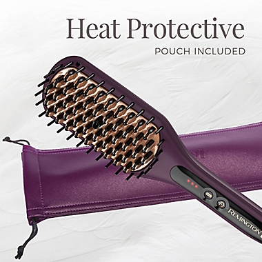 Remington&reg; Pro 2-in-1 Heated Straightening Brush with Thermaluxe&trade; in Purple. View a larger version of this product image.