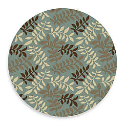 Leafs 7-Foot 10-Inch Round Rug in Blue