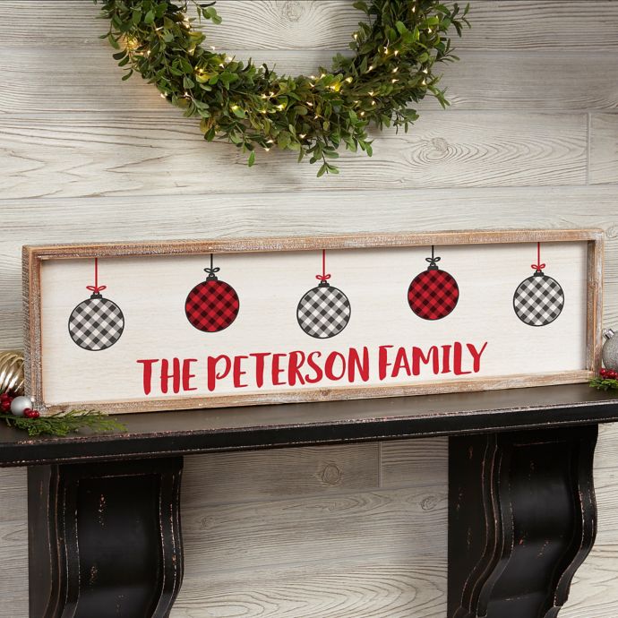 Farmhouse Christmas Personalized 30-Inch x 8-Inch Barnwood Frame Wall Art | Bed Bath & Beyond