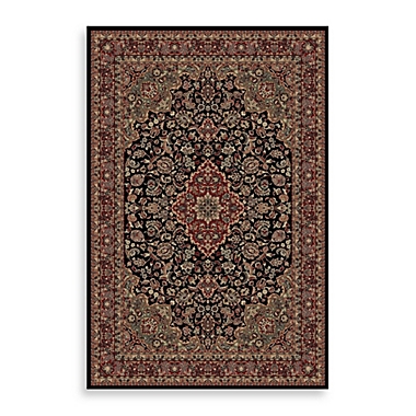 Concord Global Medallion Kashan Black Rug. View a larger version of this product image.