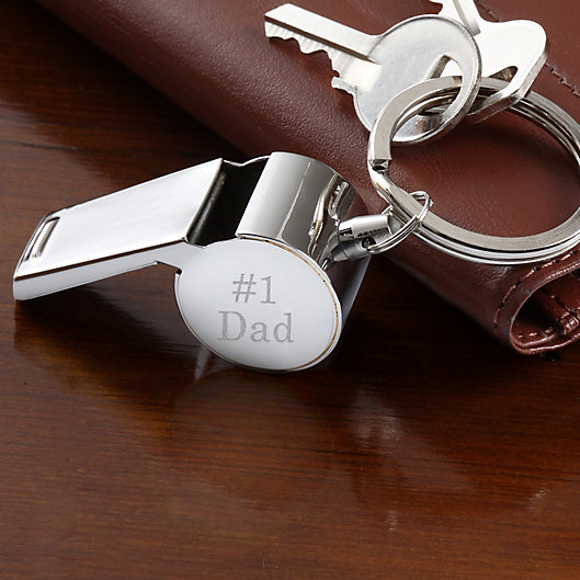 Alternate image 1 for #1 Dad Personalized Whistle Key Ring