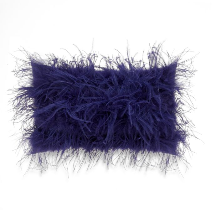 Vue Kavala Faux Ostrich Feather Oblong Toss Pillow Bed Bath