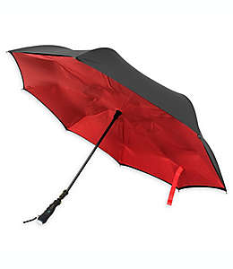 Paraguas de poliéster BetterBrella™ con lámpara color rojo