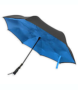 Paraguas de poliéster BetterBrella™ con lámpara color azul