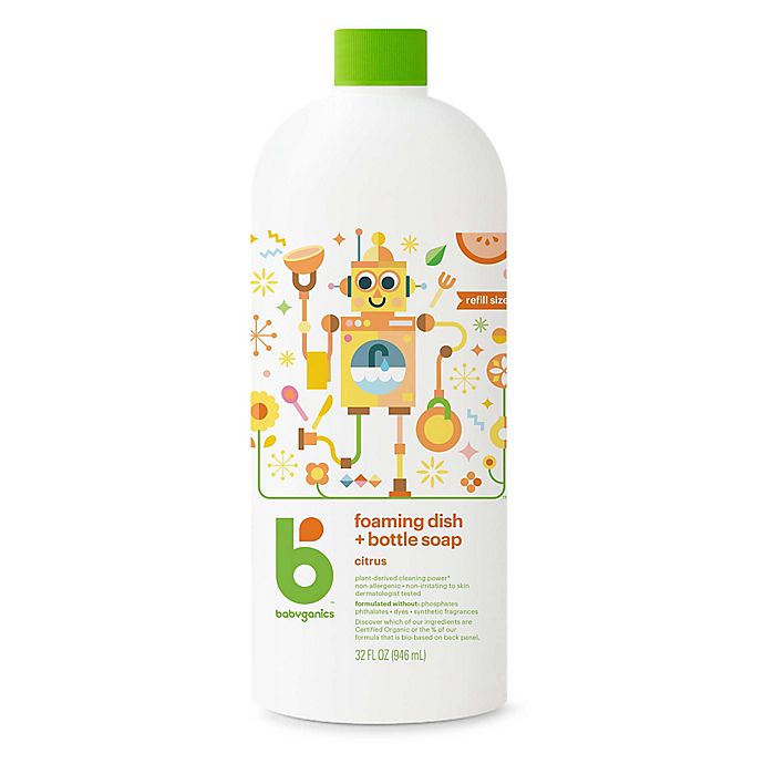 Babyganics® 32 oz. Citrus Foaming Dish & Bottle Soap Refill | Bed Bath