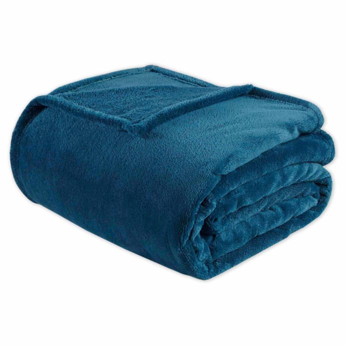 Intelligent Design Microlight Plush Blanket in Teal | Bed ...