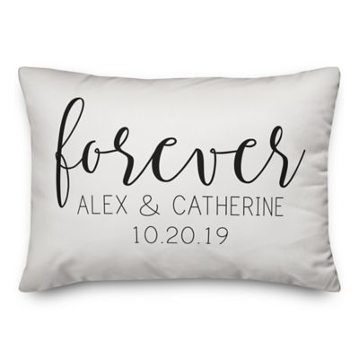 Designs Direct Simple Script &quot;Forever&quot; 14-Inch x 20-Inch Oblong Throw Pillow