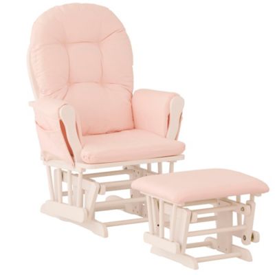 pink glider and ottoman