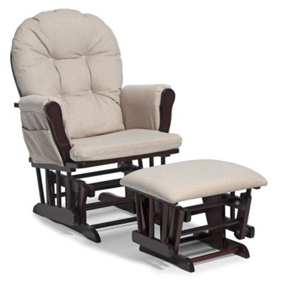 cherry wood glider and ottoman