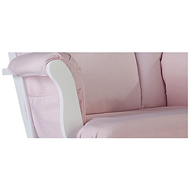 Storkcraft&reg; Tuscany Glider and Ottoman Set in White/Pink Swirl. View a larger version of this product image.