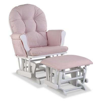 pink glider and ottoman set