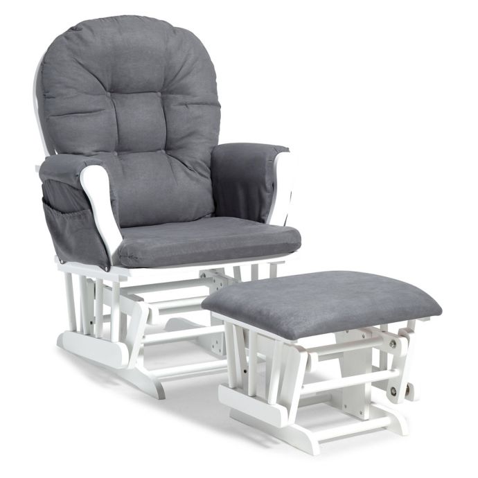 Storkcraft Hoop Glider And Ottoman In White Grey Buybuy Baby