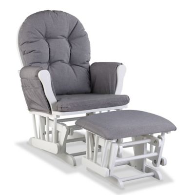 white glider with ottoman