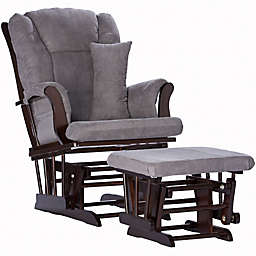 Storkcraft Tuscany Glider and Ottoman Set in Espresso/Taupe
