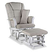 Storkcraft Tuscany Glider and Ottoman in White/Taupe Swirl